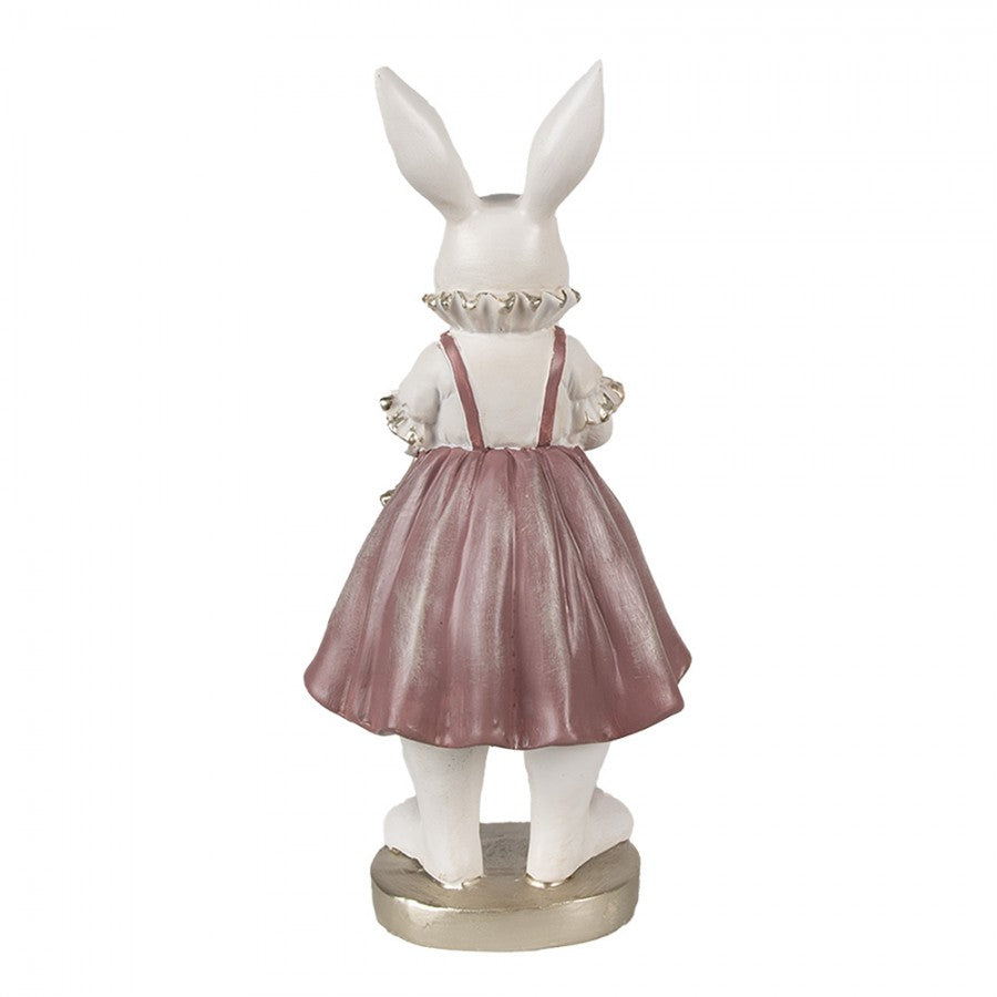 Påskdekoration Kanin 27 Cm Vit Rosa Polyresin