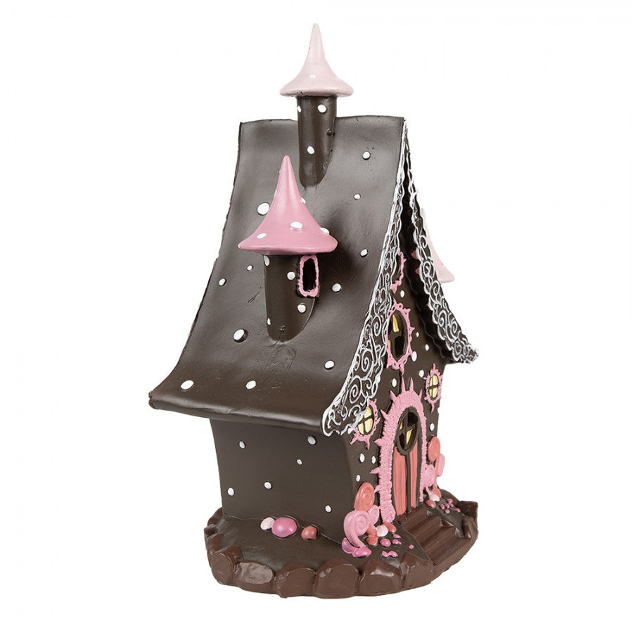 Juldekoration Inomhus hus med LED Brun Rosa 16x13x26 cm / 3xAA