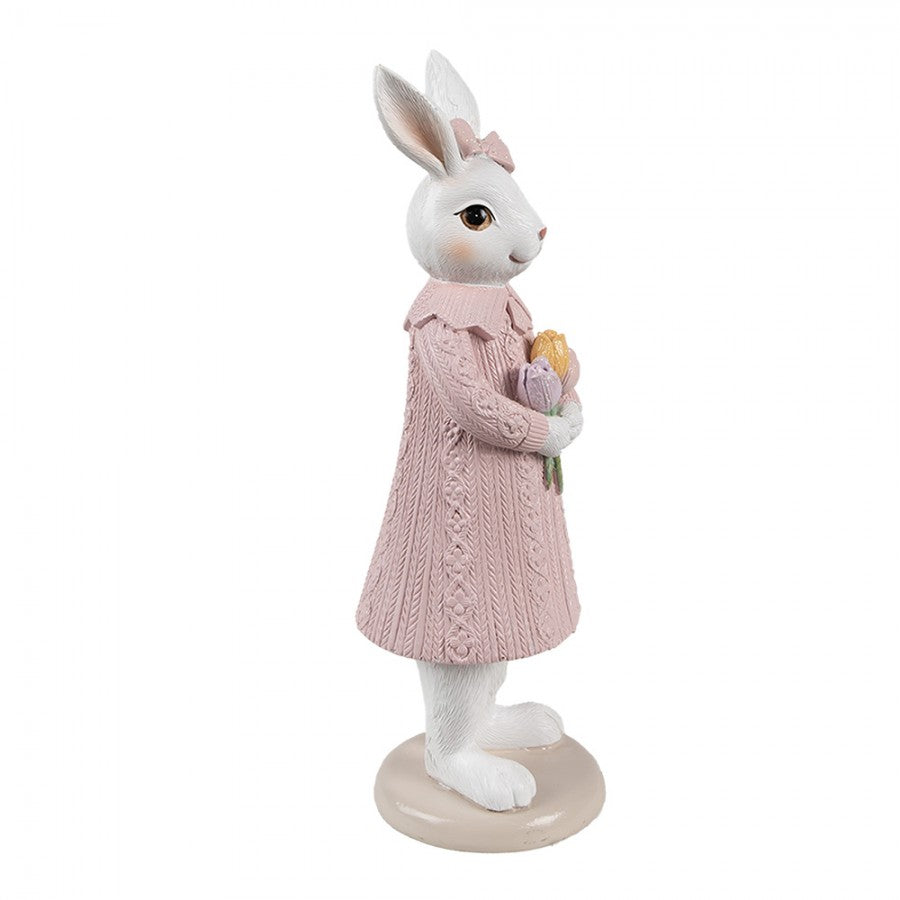 Påskdekoration Kanin 23 cm Vit Rosa