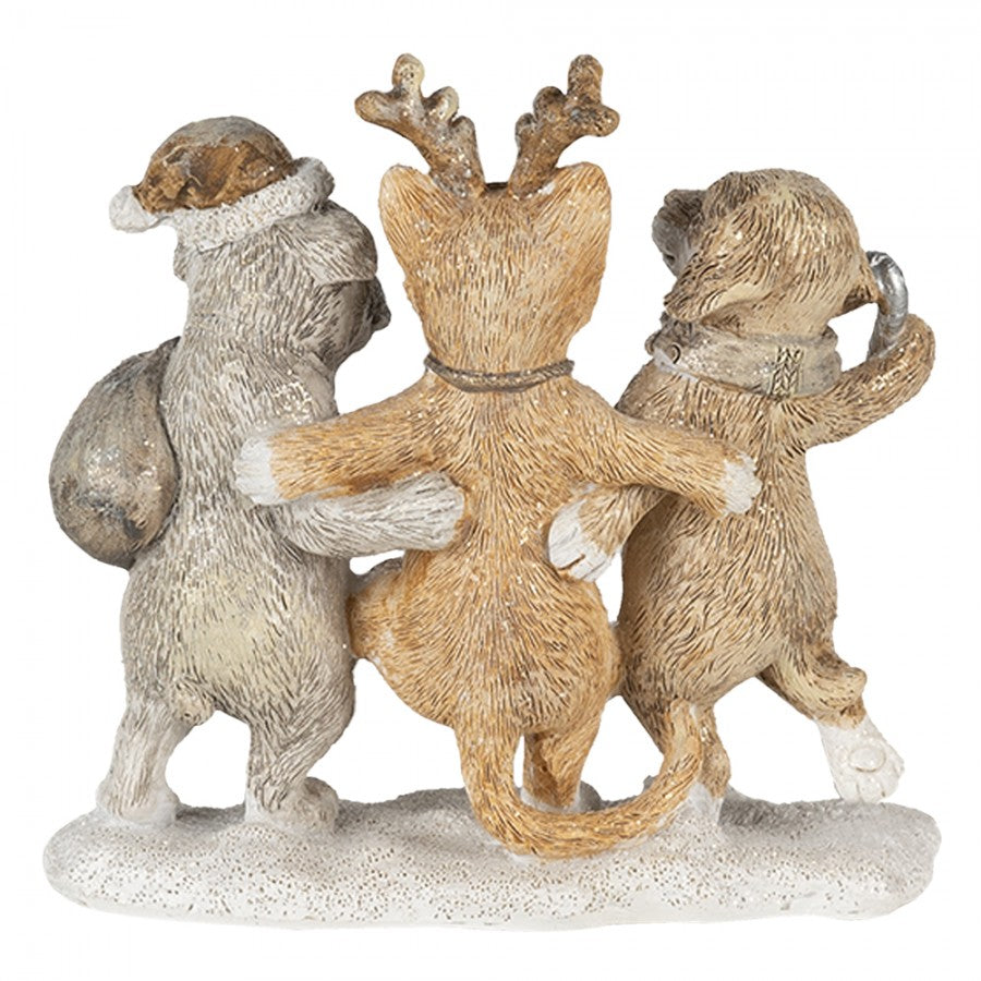 Juldekoration Inomhus Djur 13x5x12 Cm Grå Beige Polyresin