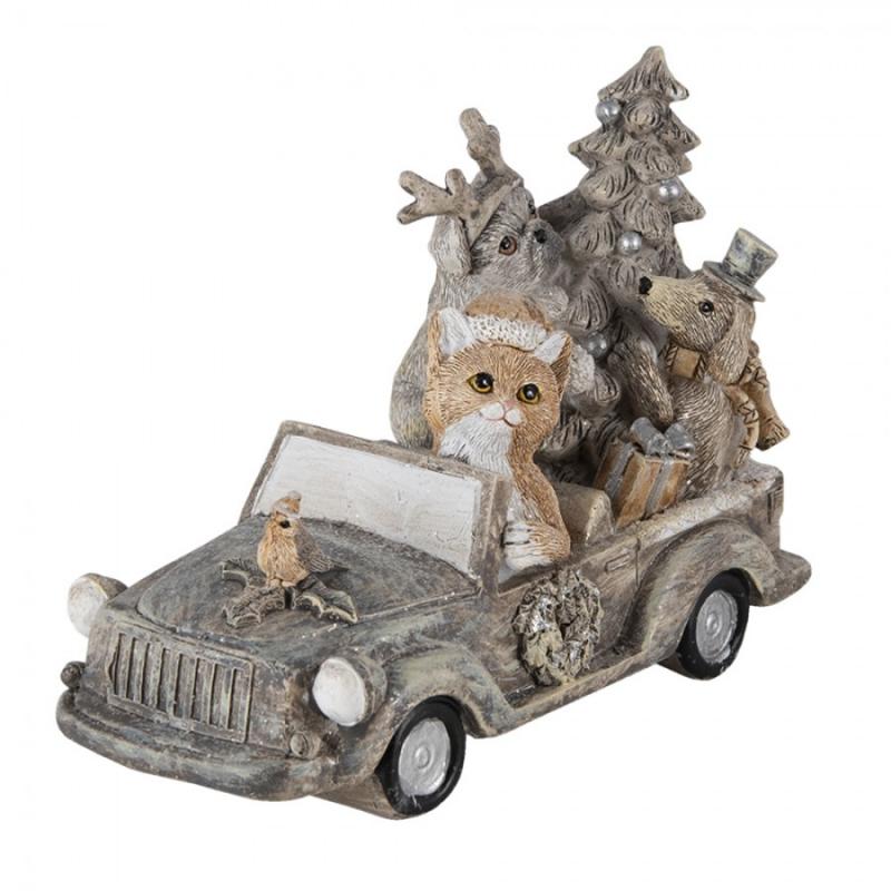 Juldekoration Inomhus Djur 16x8x11 Cm Grå Beige Polyresin