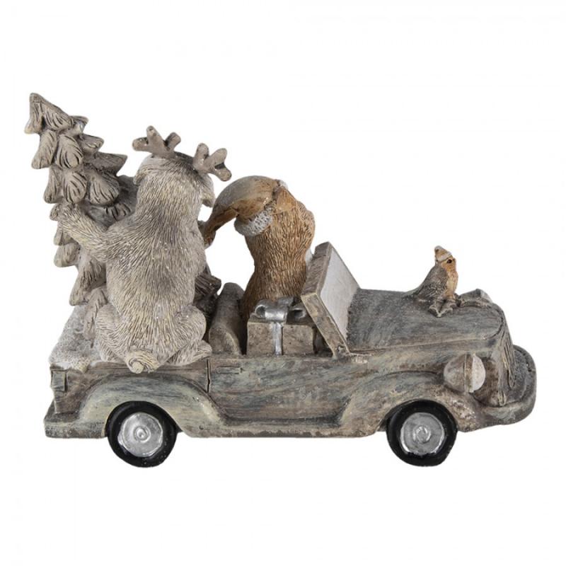 Juldekoration Inomhus Djur 16x8x11 Cm Grå Beige Polyresin