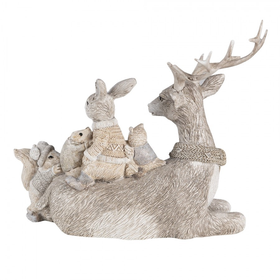 Juldekoration Inomhus Deer Grey 20x10x16 cm