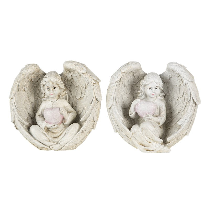 Dekoration Ängel 2-pack 10x6x10 cm Beige Polyresin