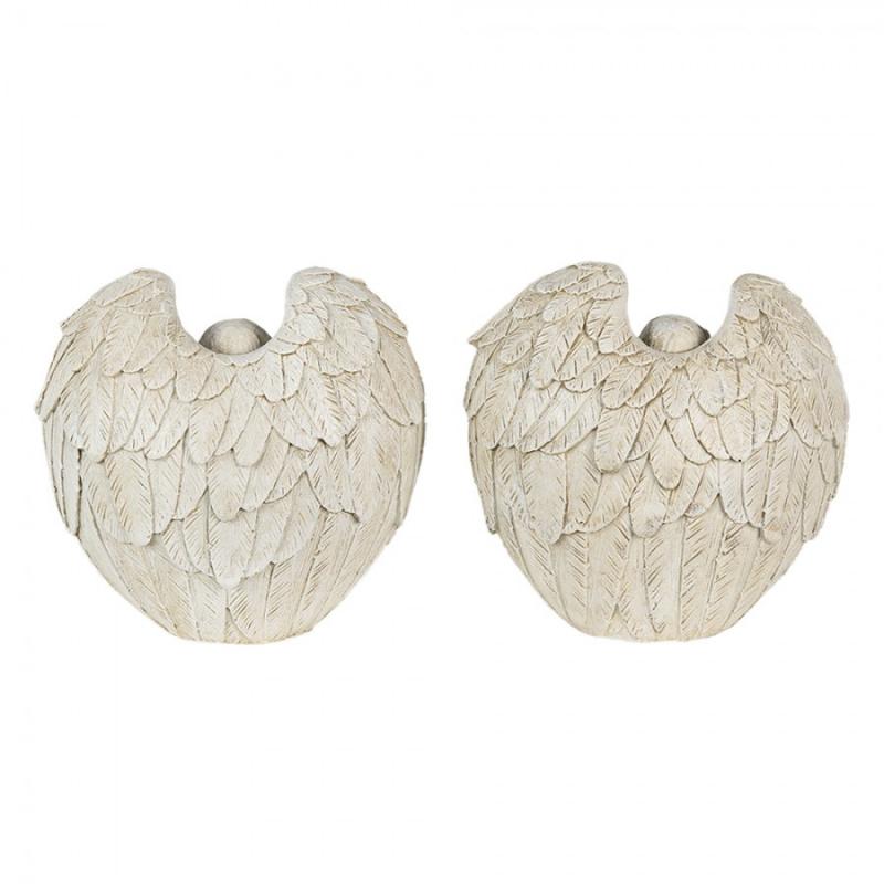 Dekoration Ängel 2-pack 10x6x10 cm Beige Polyresin