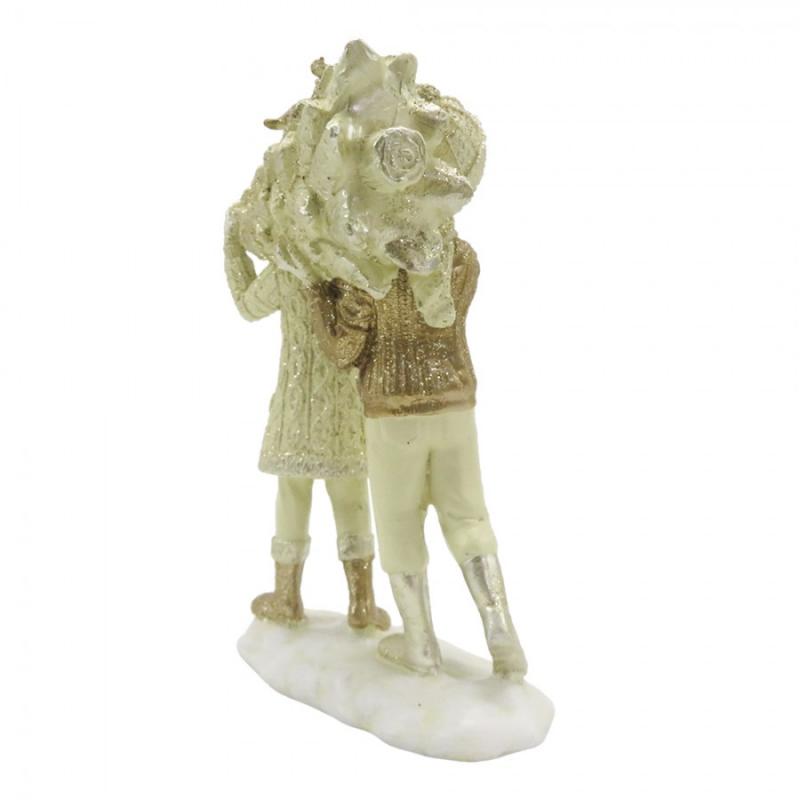Juldekoration Inomhus Barn 15 Cm Beige Guldfärgad Polyresin