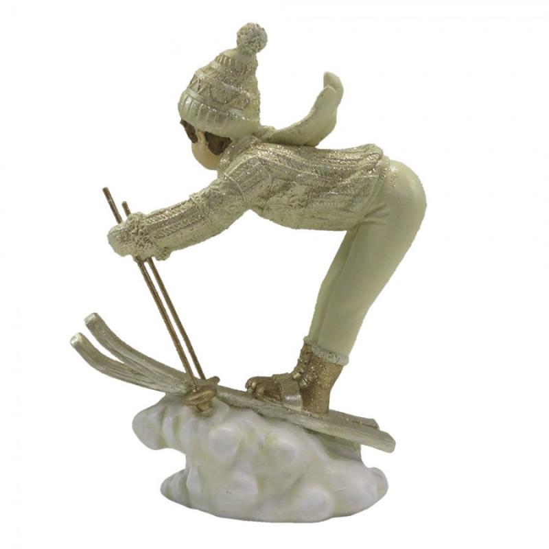 Juldekoration Inomhus Barn 19 Cm Beige Guldfärgad Polyresin