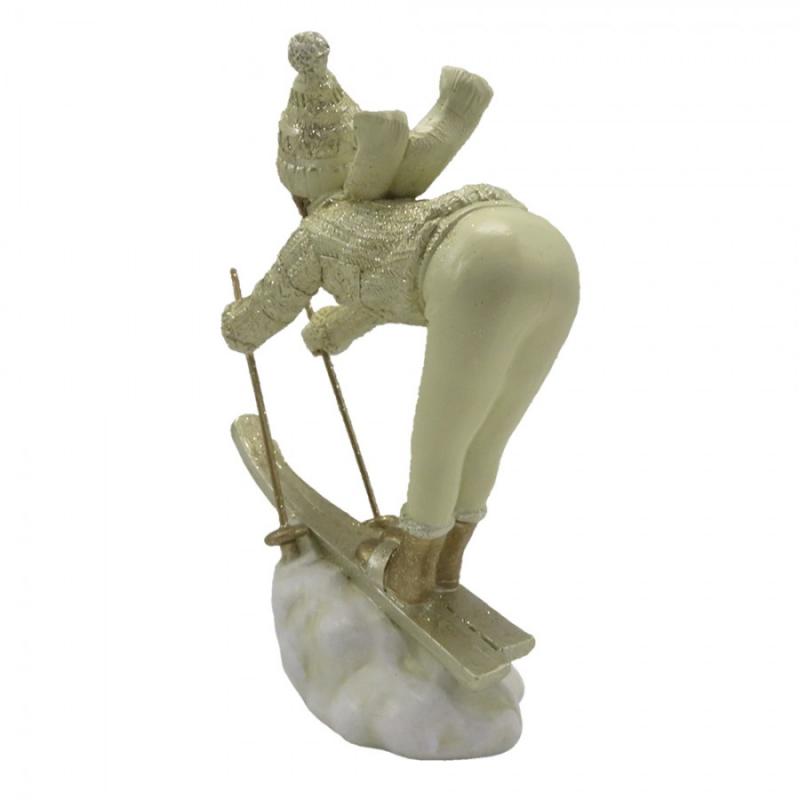 Juldekoration Inomhus Barn 19 Cm Beige Guldfärgad Polyresin