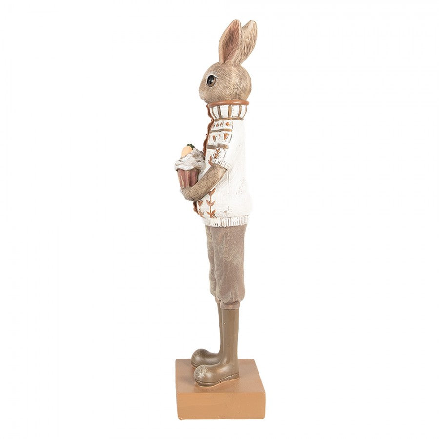 Påskdekoration Kanin 28 Cm Brun Beige Polyresin