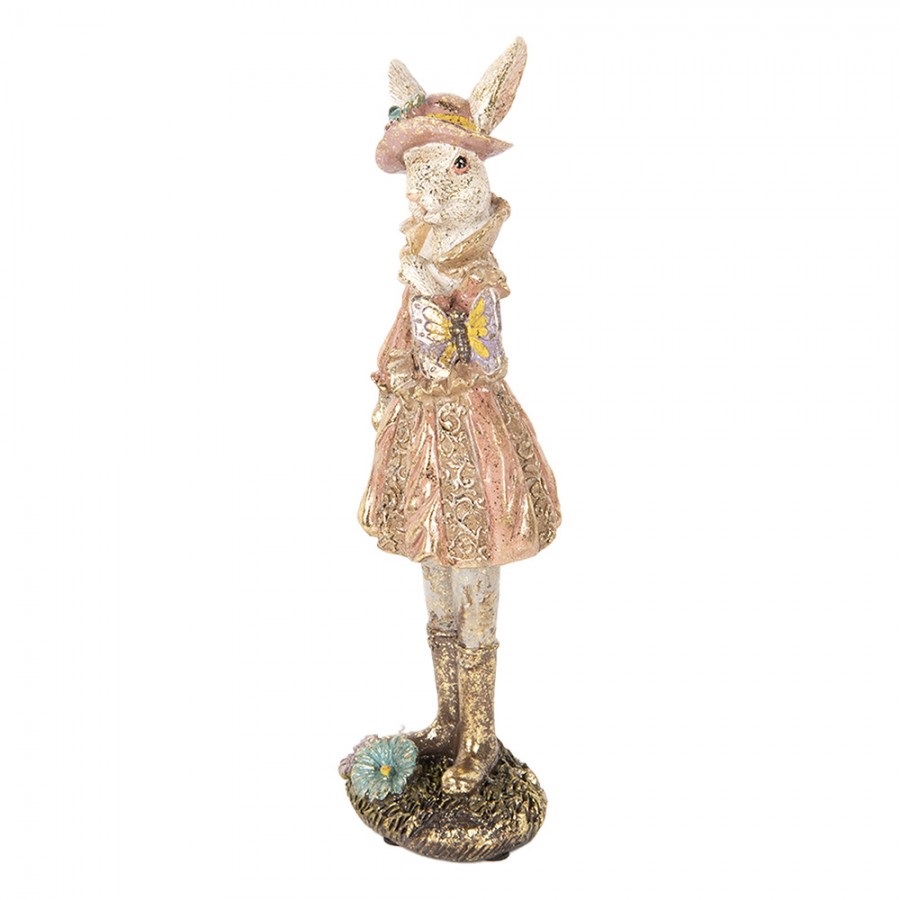 Påskdekoration Kanin 26 cm Beige Guldfärgad