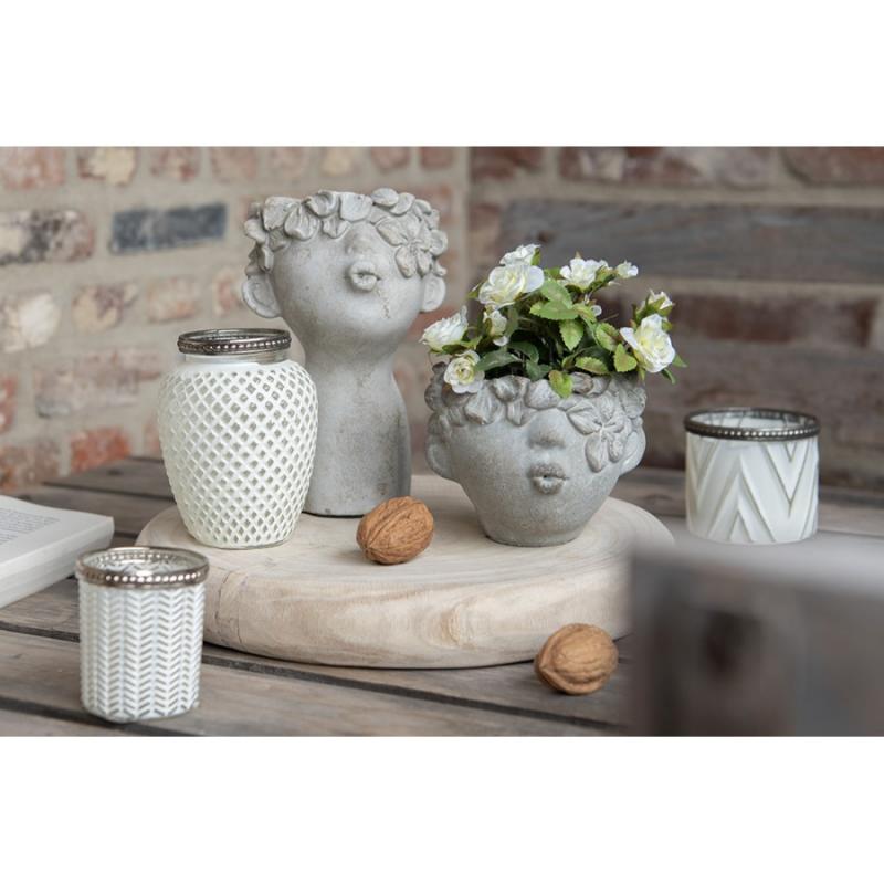 Blomkruka Huvud 17x17x25 cm Grå