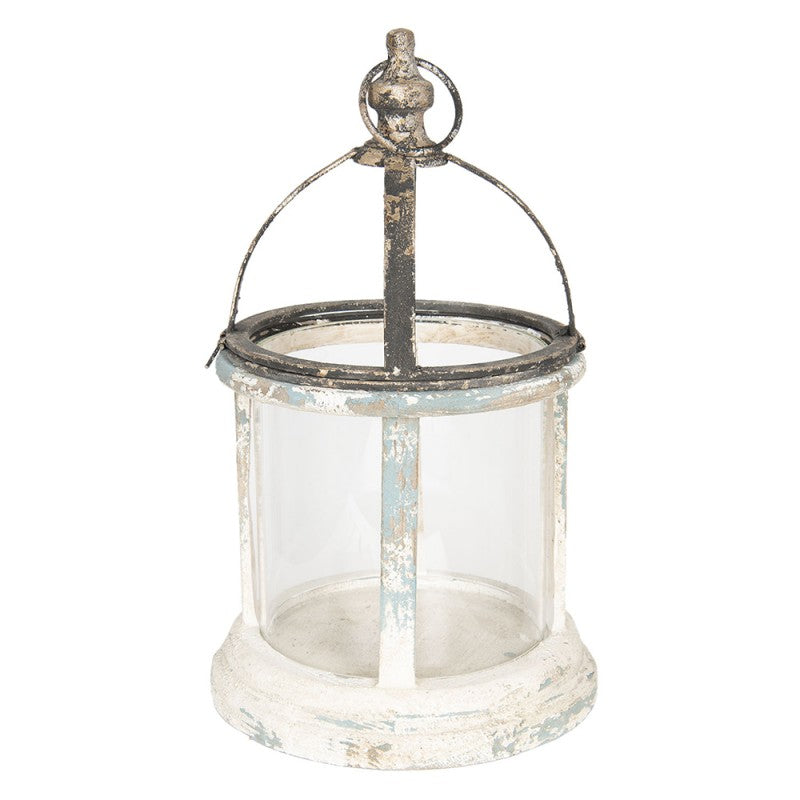 Ljuslykta Ø 28x46 cm Vit Trä Rund Ljushållare