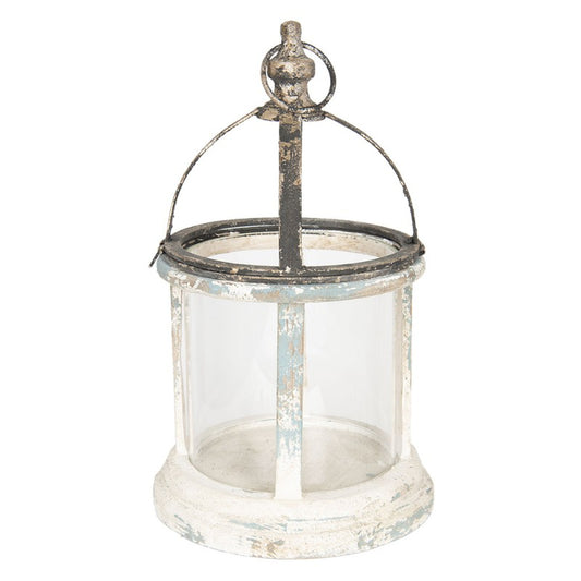 Ljuslykta Ø 28x46 cm Vit Trä Rund Ljushållare