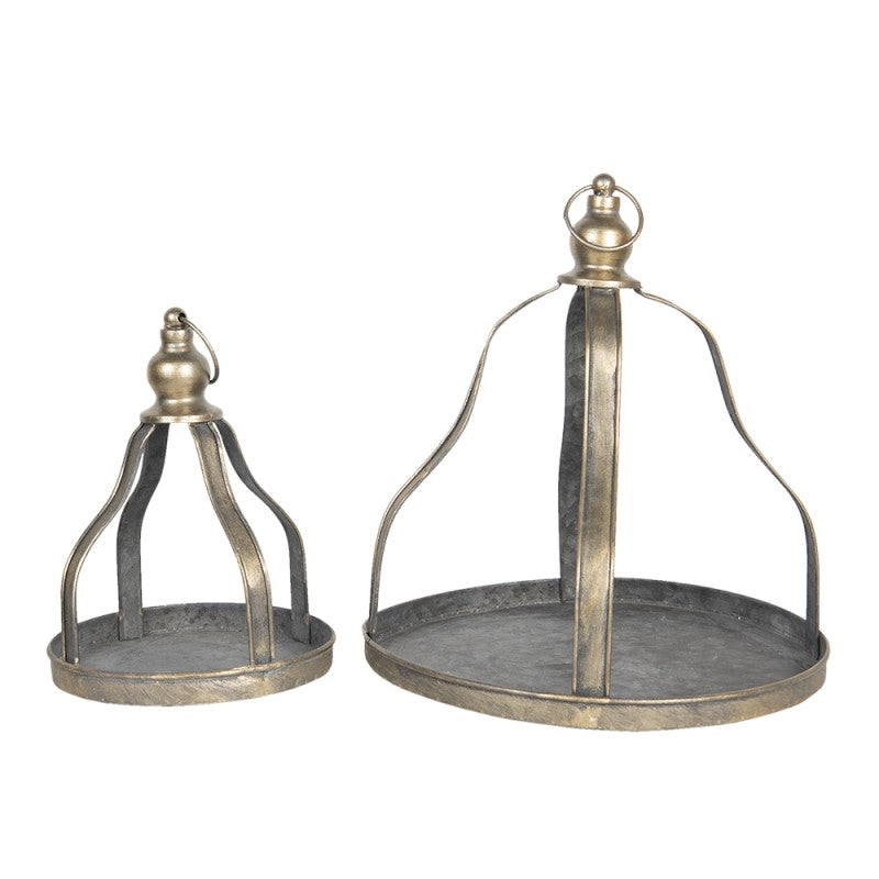 Dekorativt Fat (set om 2) Guld Ø 29x31 / Ø 18x24 cm