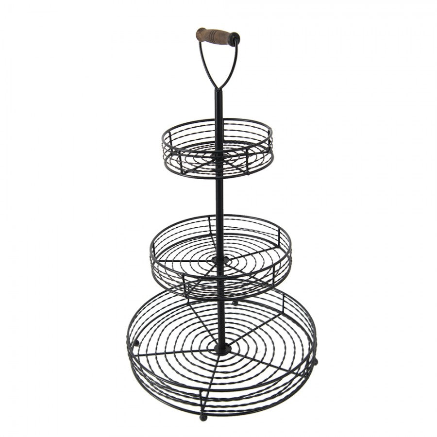 Dekorativt Fat 3-vånings tårtställ Svart Ø 34x59 cm