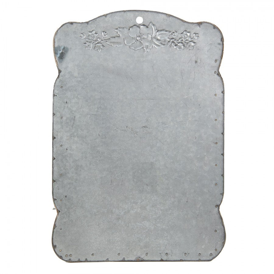 Brevlåda Vägg 26x8x39 cm Grå Vita Metall Blommor