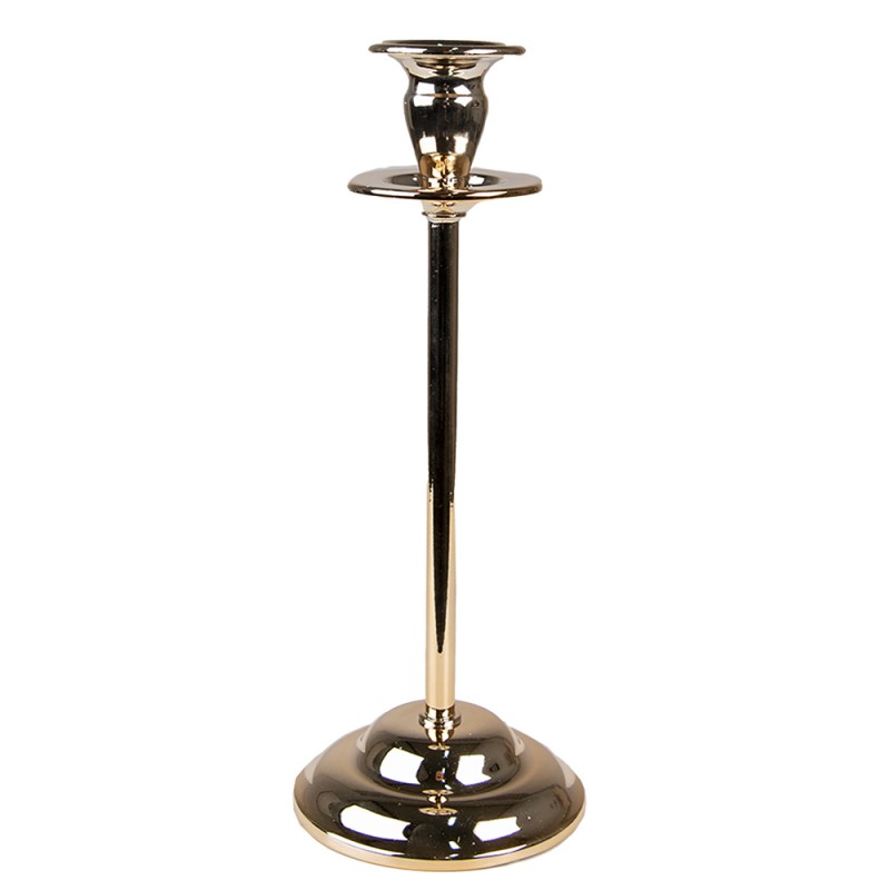 Ljusstake 25 Cm Guldfärgad Metall Rund