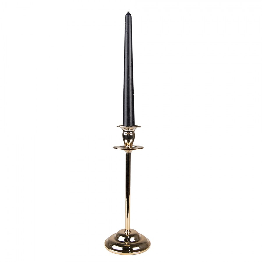 Ljusstake 25 Cm Guldfärgad Metall Rund