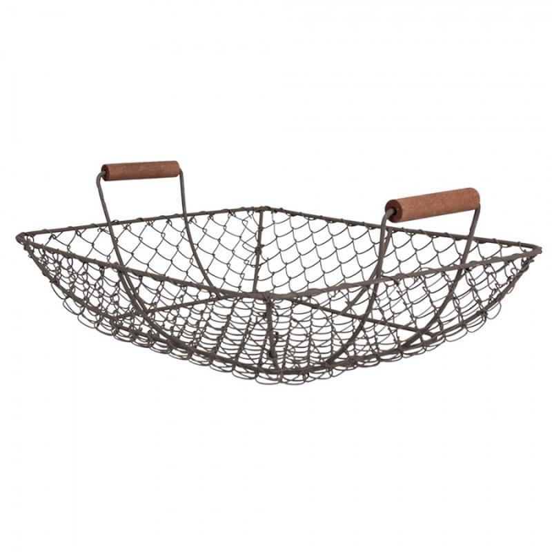 Dekorativ korg Förvaringskorg 2-pack Brunt järn (B/D/H) 40x34x14/36x30x13 cm