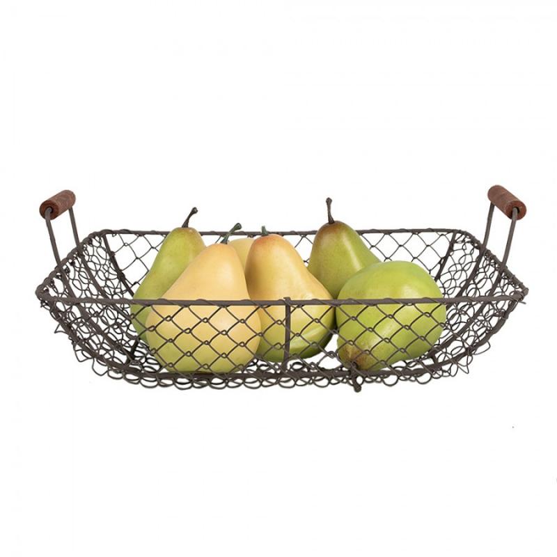 Dekorativ korg Förvaringskorg 2-pack Brunt järn (B/D/H) 40x34x14/36x30x13 cm