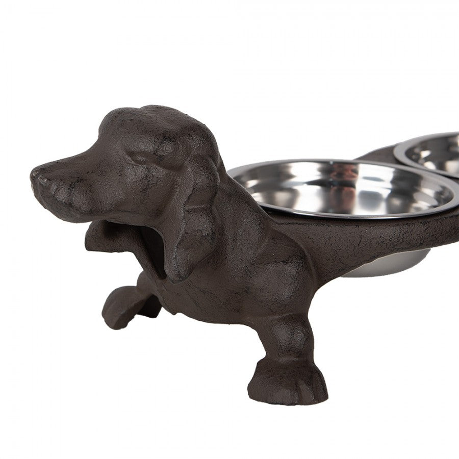Matskål Hund 2x225 ml Brun Gjutjärn