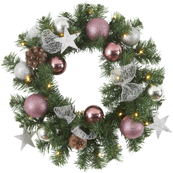 Juldekoration Inomhus Krans Noel Batteri Varmvit 20 ljus 40cm