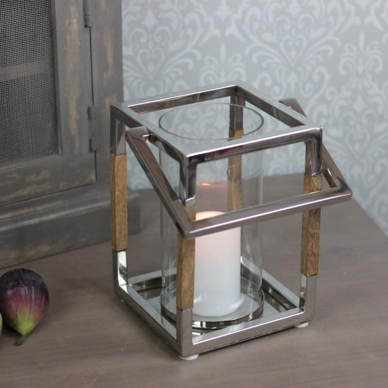 Ljuslykta Lyx metall/trä 20,5 cm