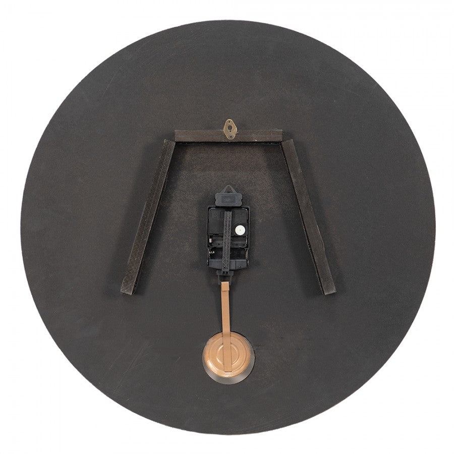 Väggklocka med rörlig pendel 58x4 cm Brun MDF