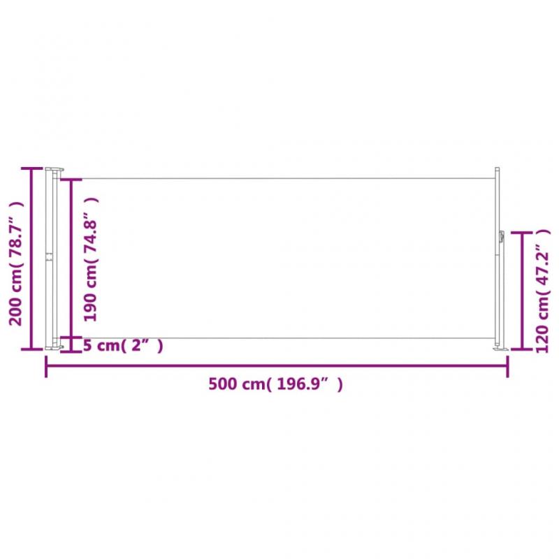 1 VidaXL Infllbar sidomarkis fr uteplats gr 200x500 cm