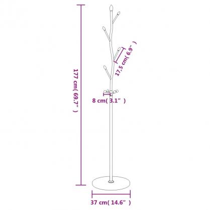 1 VidaXL Kldhngare svart 177 cm pulverlackerat jrn