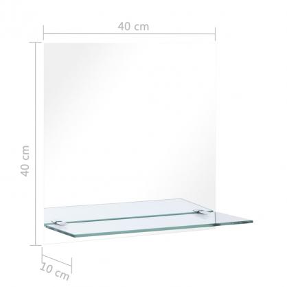 1 VidaXL Badrumsspegel med hylla 40x40 cm hrdat glas