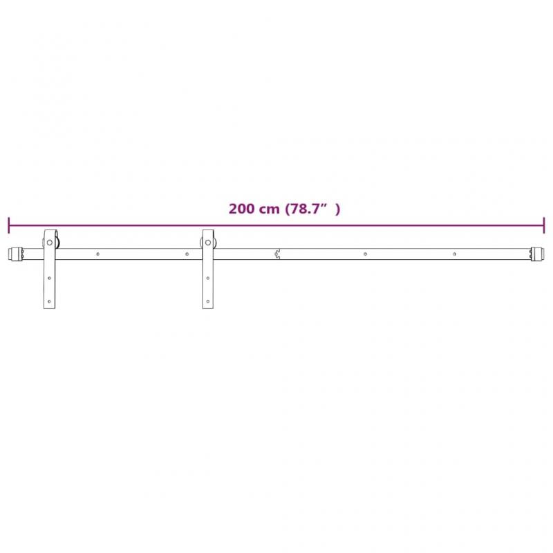 1 VidaXL Skjutdrrsbeslag 200 cm stl vit