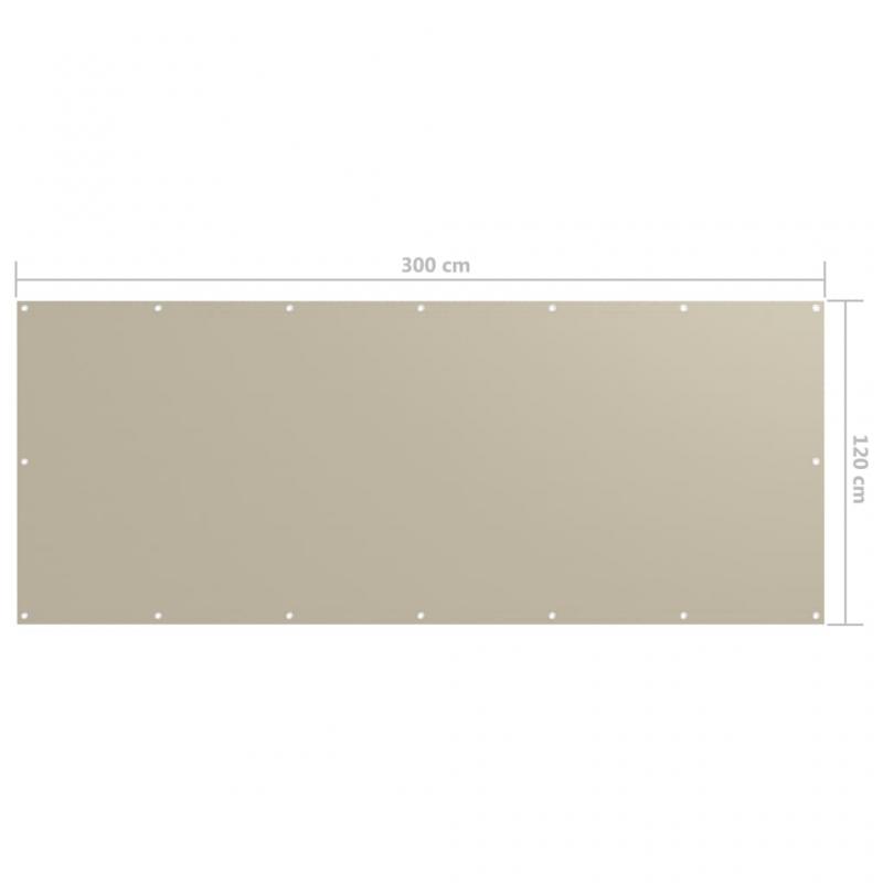 1 VidaXL Balkongskrm beige 120x300 cm oxfordtyg