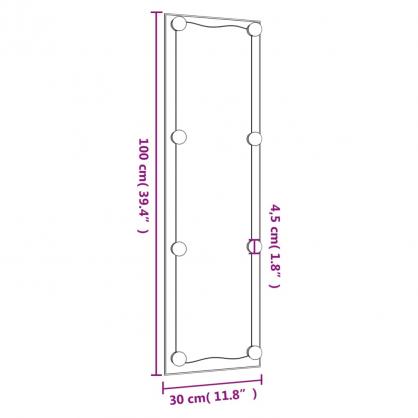 1 VidaXL Vggspegel med LED-belysning rektangulr 30x100 cm glas