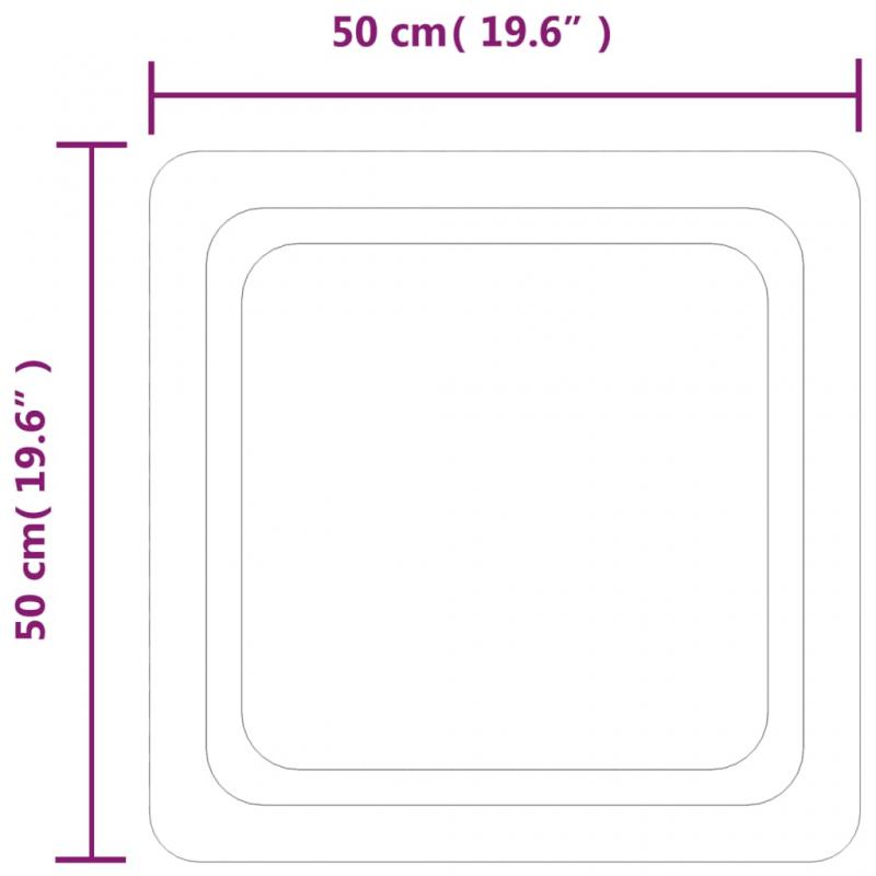 1 VidaXL Badrumsspegel LED fyrkantig 50x50 cm