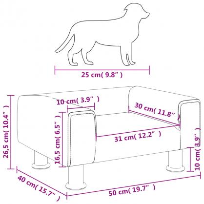 1 VidaXL Hundsng Hundbdd ljusgr 50x40x26,5 cm sammet