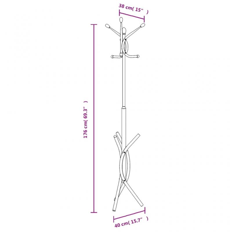 1 VidaXL Kldhngare vit 176 cm pulverlackerat jrn