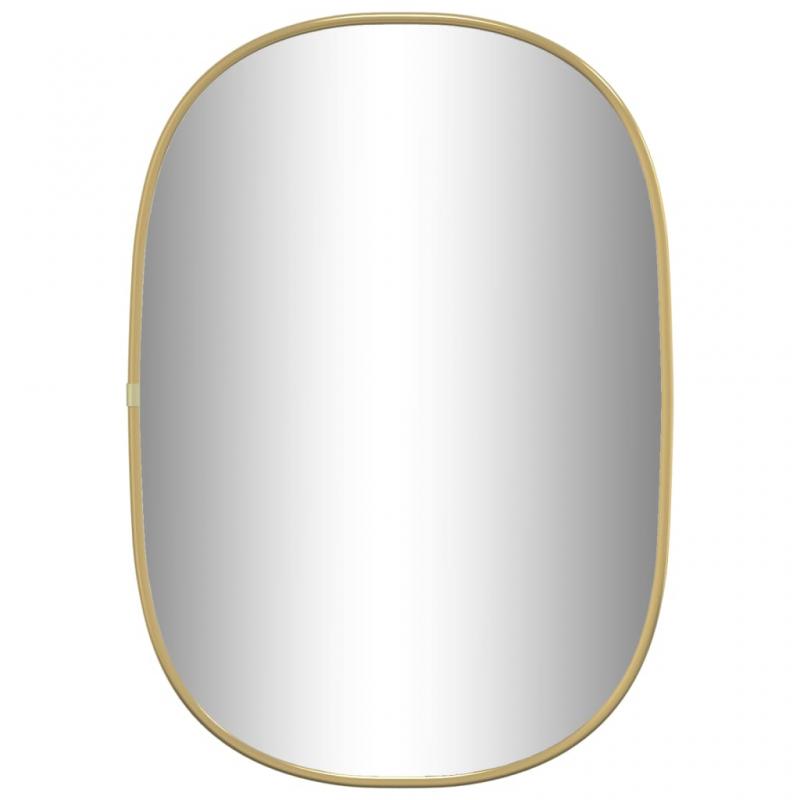 1 VidaXL Vggspegel oval guld 50x35 cm