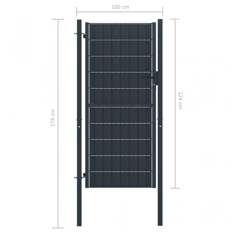 1 VidaXL Grind PVC och stl antracit 100x124 cm