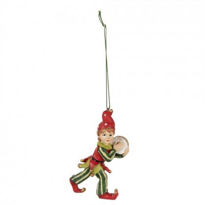 1 Clayre Eef Julgranspynt Elf 11 Cm 2-pack Rd Grn Polyresin