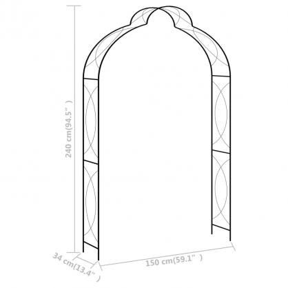 1 VidaXL Trdgrdsbge 150x34x240 cm jrn