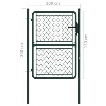 1 VidaXL Trdgrdsgrind stl grn 100x150 cm