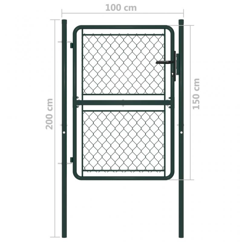 1 VidaXL Trdgrdsgrind stl grn 100x150 cm