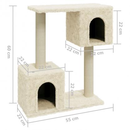 1 VidaXL Kattmbel Klstrd med sisalpelare grddvit 60 cm