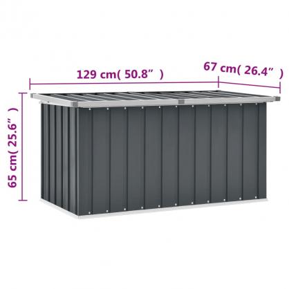 1 VidaXL Dynbox Galvaniserad gr 129x67x65 cm