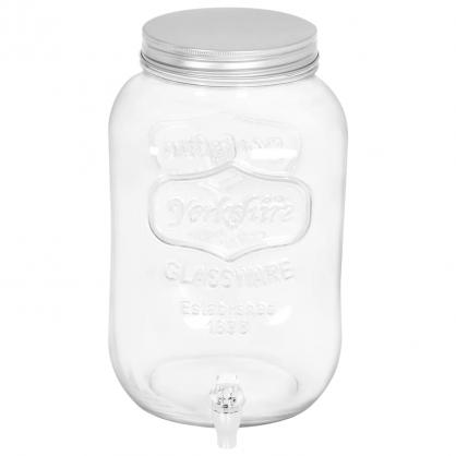 1 VidaXL Glasbehllare med tappkran 8050 ml glas