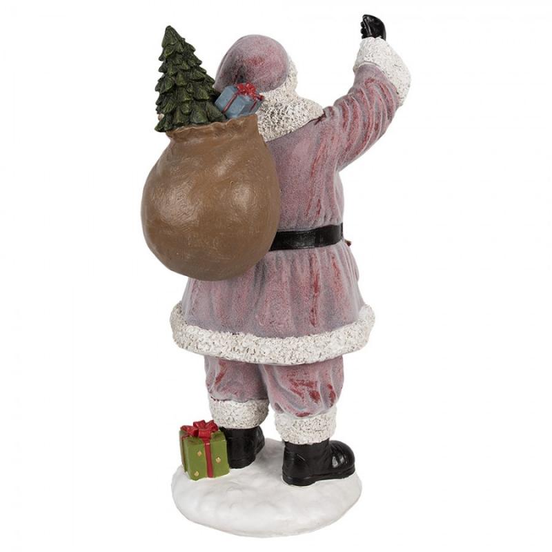 1 Clayre Eef Juldekoration XL Tomte 43 cm Rosa Polyresin