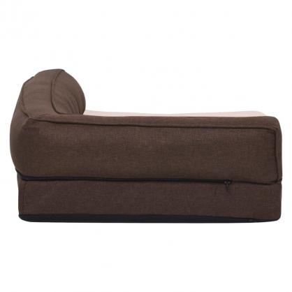 1 VidaXL Hundsng Ergonomisk hundmadrass 60x42 cm linnelook fleece brun