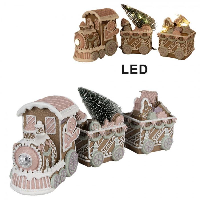 1 Clayre Eef Juldekoration Pepparkakstg LED 30x7x12 Cm Brun polyresin