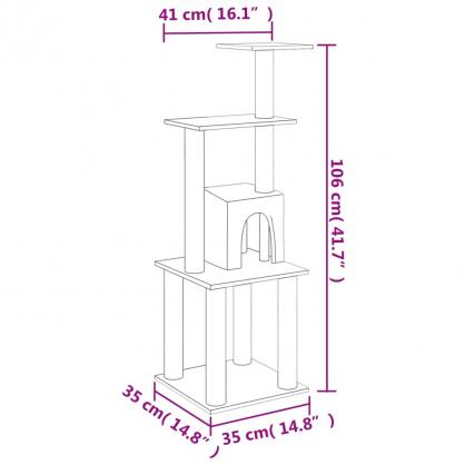 1 VidaXL Kattmbel Klstrd med sisalpelare grddvit 105 cm